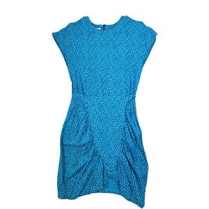Vintage 90s Joni Blair blue geo print dress size 9